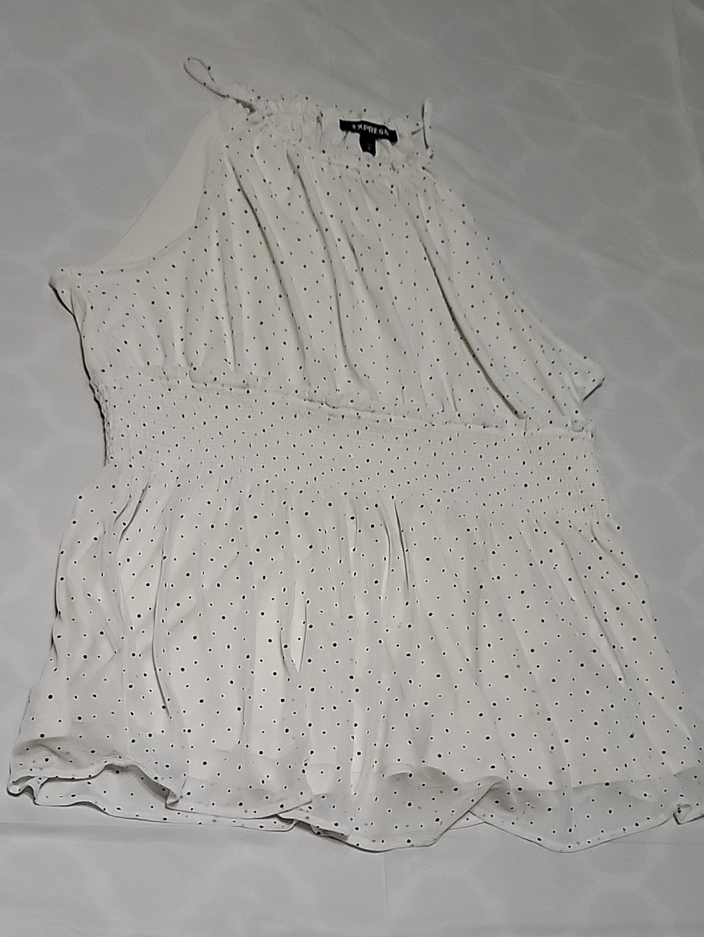 Express White Polka Dot Halter Camisole